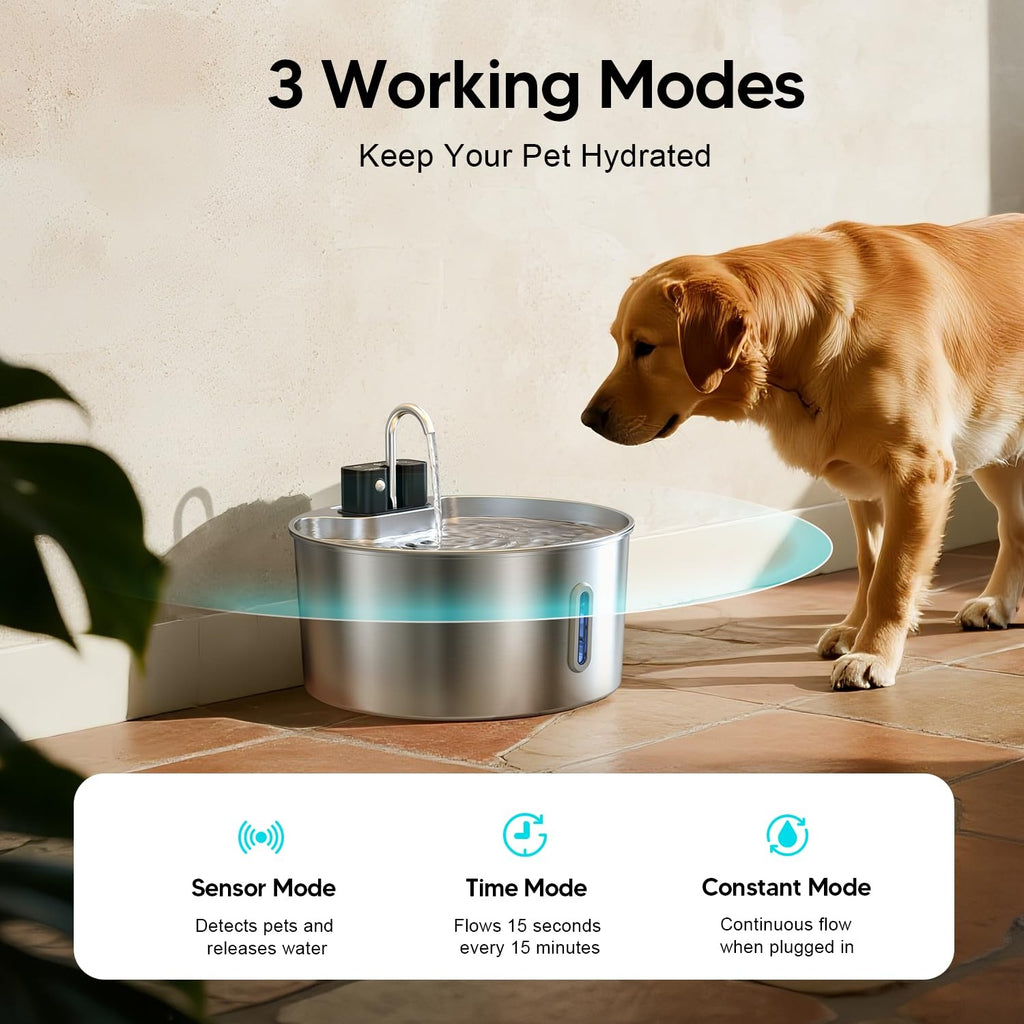 7L Stainless Steel Dog Water Dispenser
