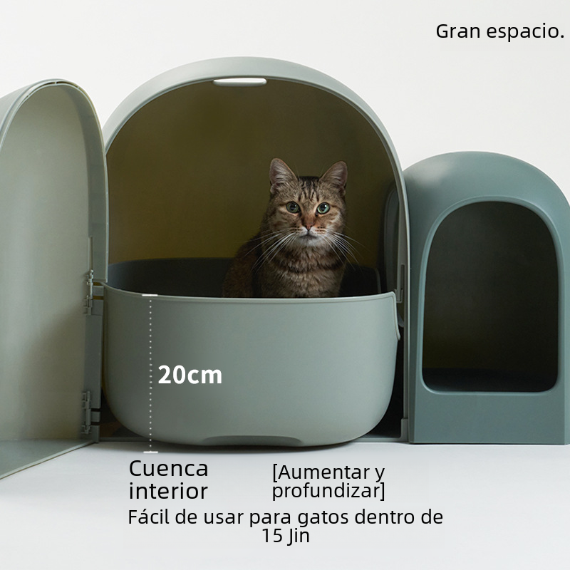 Closed Large Cat Litter Box with Odor Control