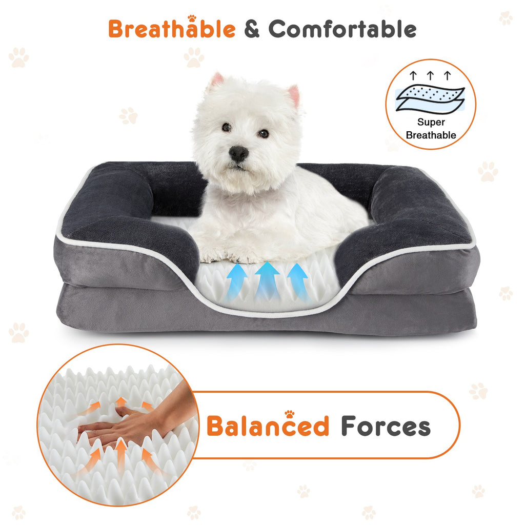 Memory Foam Pet Bed with Washable Cover for Small Dogs & Cats