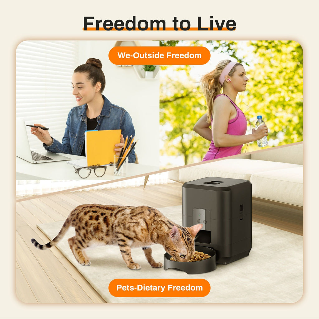Pet Feeder with Timer and Wi-Fi App