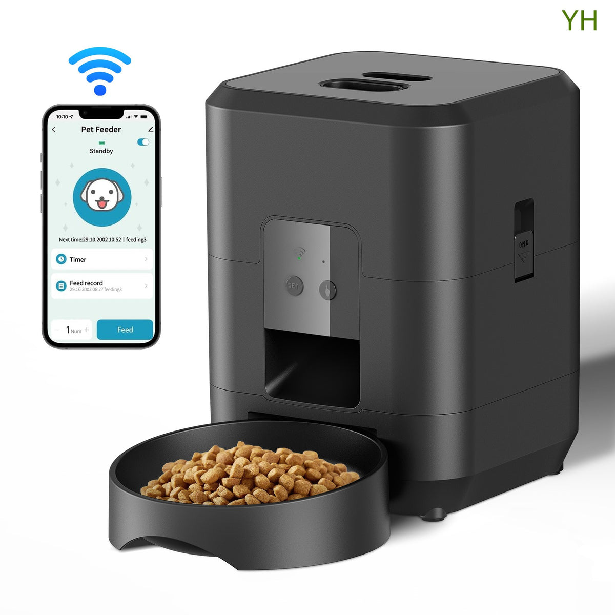 Pet Feeder with Timer and Wi-Fi App