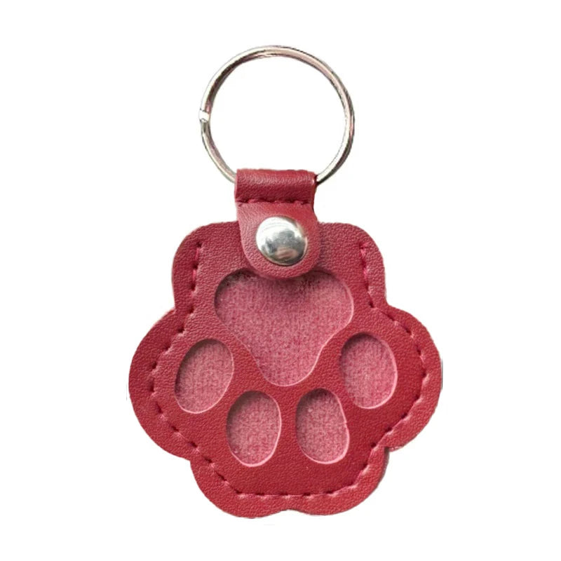 Pet Hair Memorial Keychain PU Leather Keepsake Locket for Cat Dog Fur Pet Hair Storage Pendant Handbag Hanging Accessories