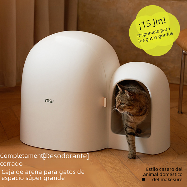 Closed Large Cat Litter Box with Odor Control
