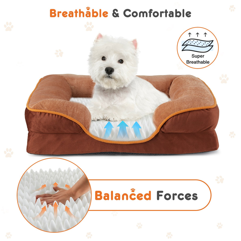 Memory Foam Pet Bed with Washable Cover for Small Dogs & Cats