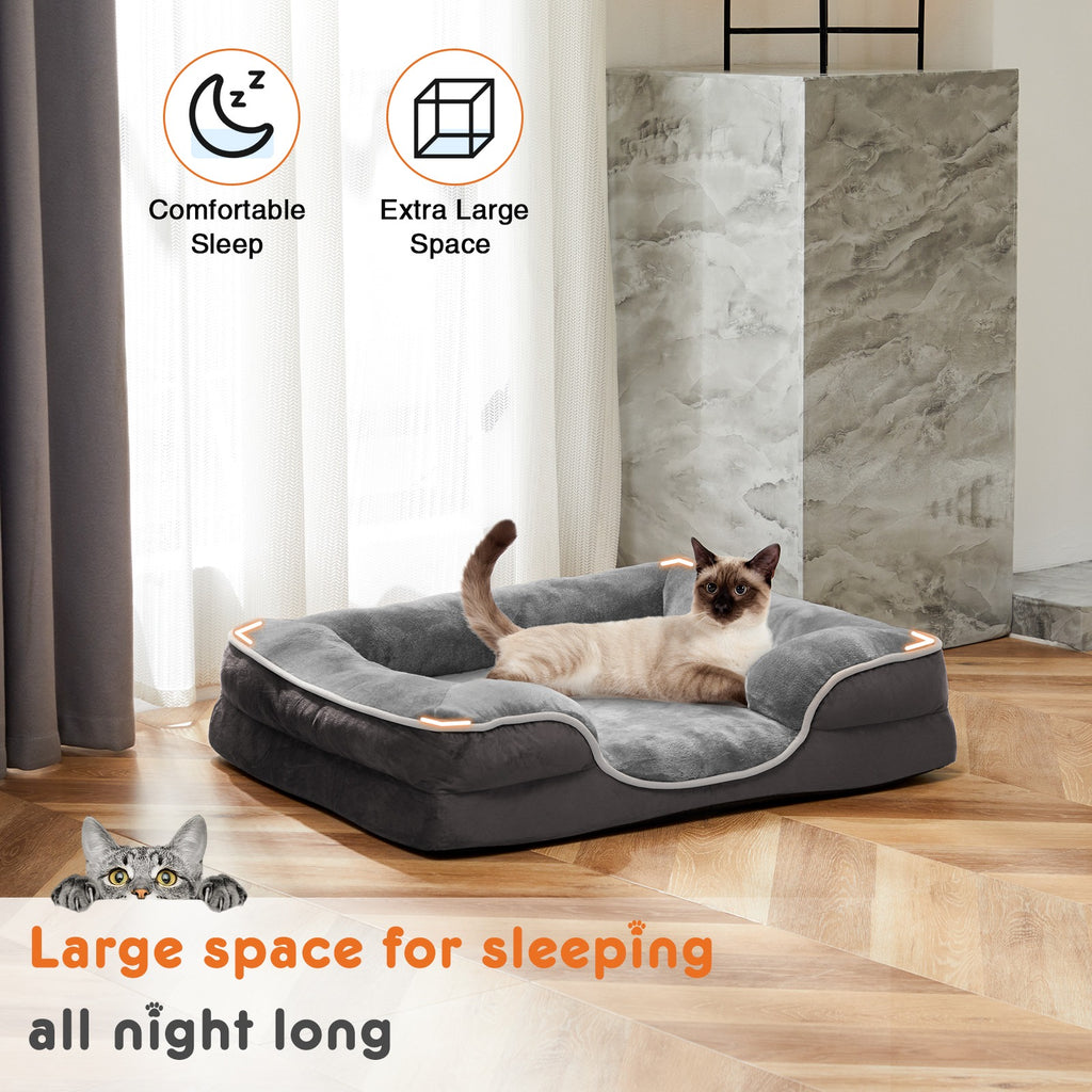 Memory Foam Pet Bed with Washable Cover for Small Dogs & Cats