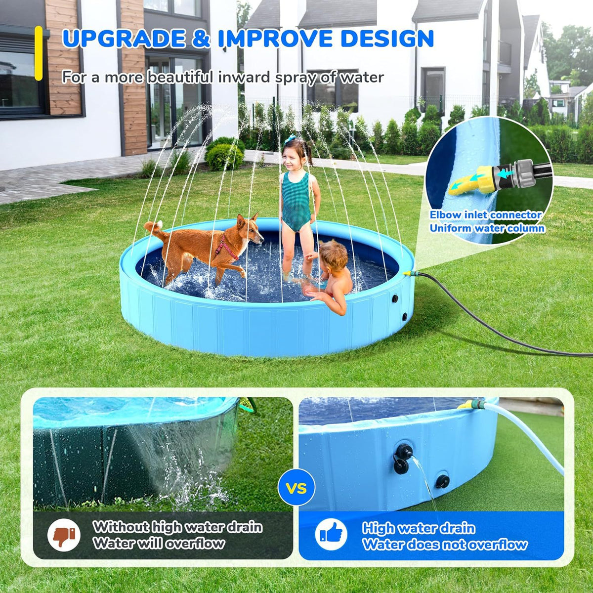 Foldable Pet Splash Pool for Dogs and Bathing Fun