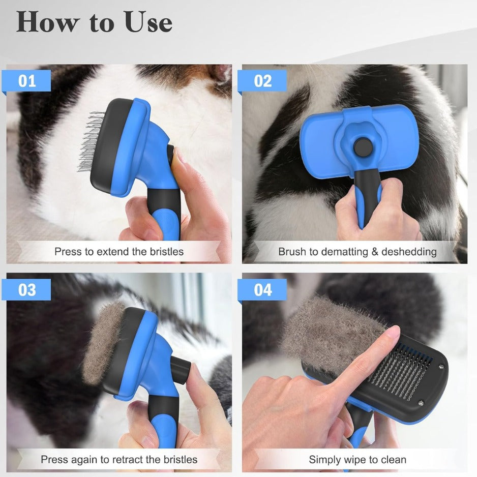 Self-Cleaning Slicker Brush for Dogs and Cats