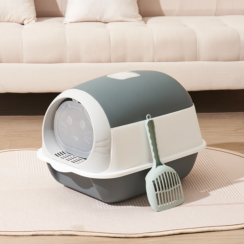 Closed Cat Litter Box with Antibacterial Features