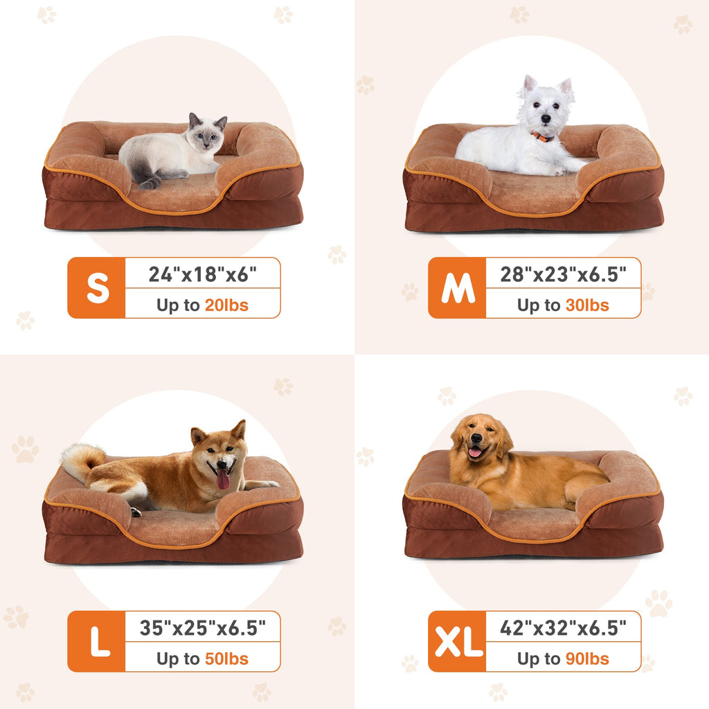 Memory Foam Pet Bed with Washable Cover for Small Dogs & Cats