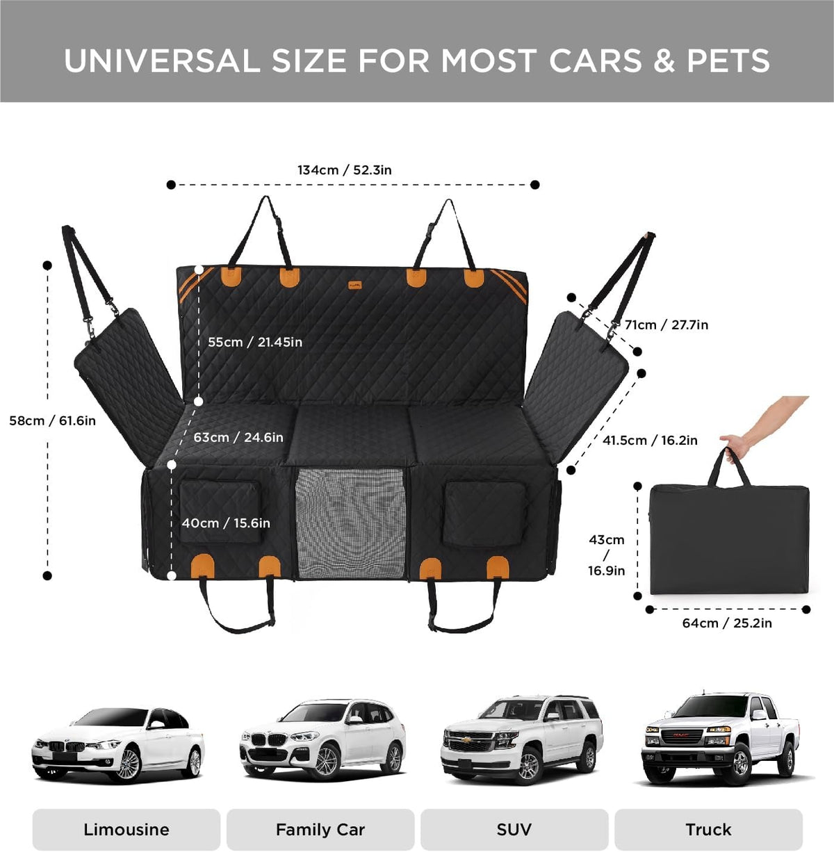 Waterproof Dog Car Back Seat Hammock