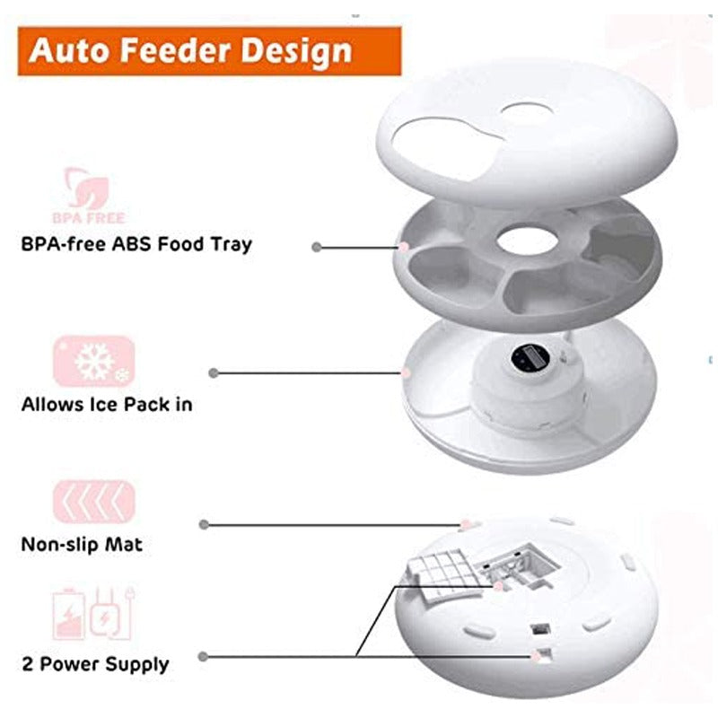 Automatic Cat Feeder 6 Meal USB