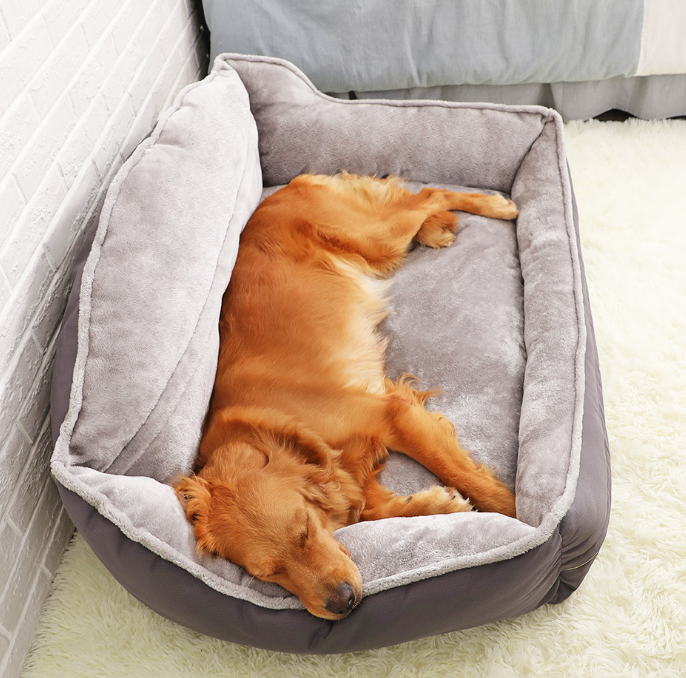 Waterproof High-Back Pet Bed for Dogs and Puppies
