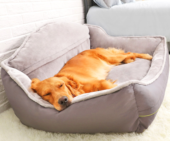 Waterproof High-Back Pet Bed for Dogs and Puppies