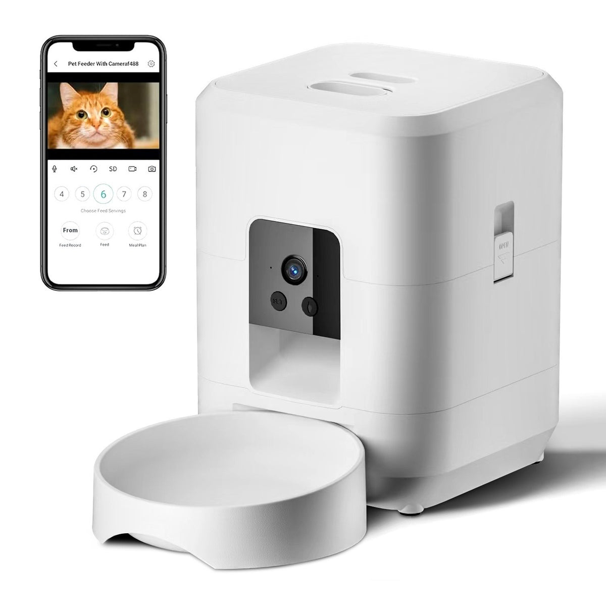 Pet Feeder with Timer and Wi-Fi App