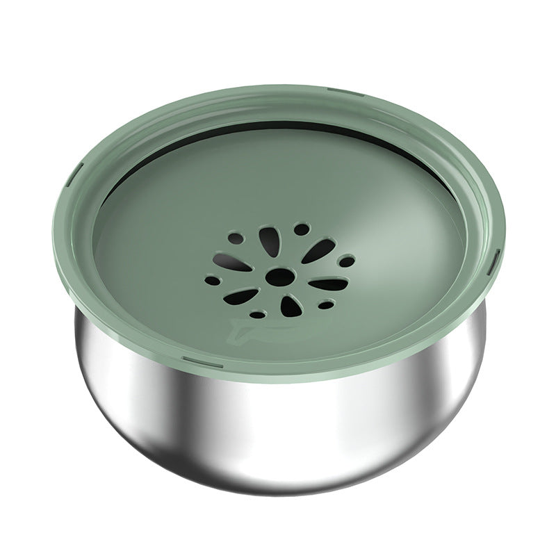 Stainless Steel Large Pet Water Bowl with Splash Guard